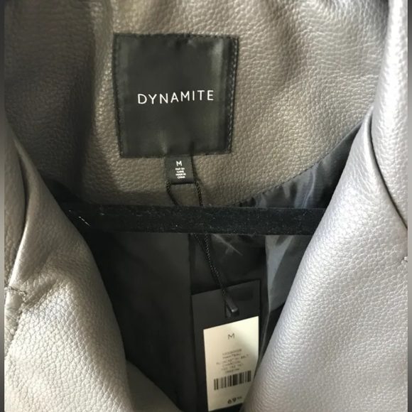 Brand new! Dynamite Leather Jacket • Gray in Size M - Picture 3 of 4